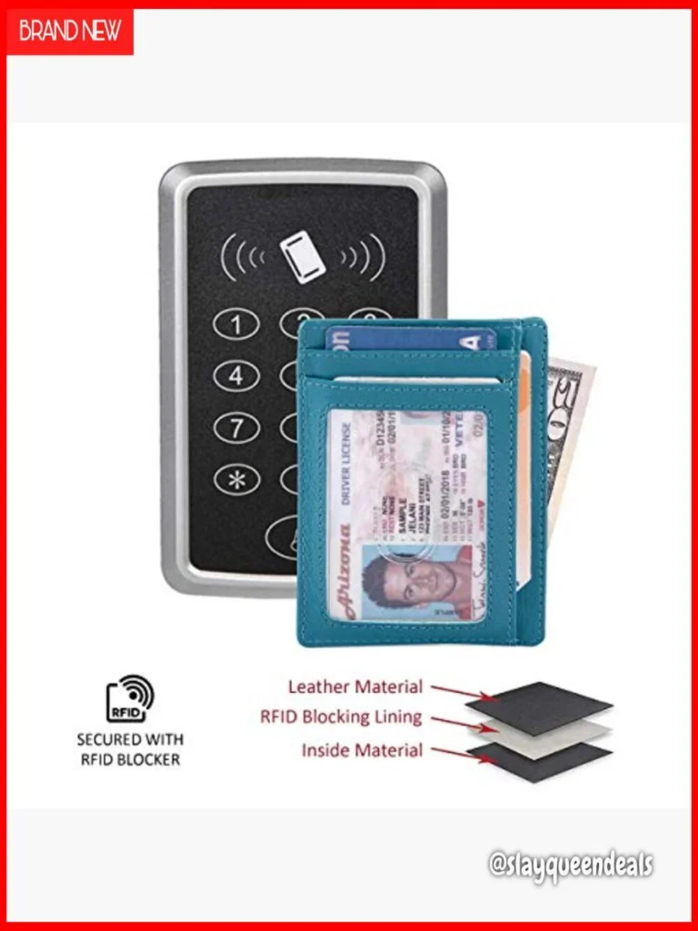 Slim RFID Blocking Leather Wallet Card Holder Front Pocket Unisex